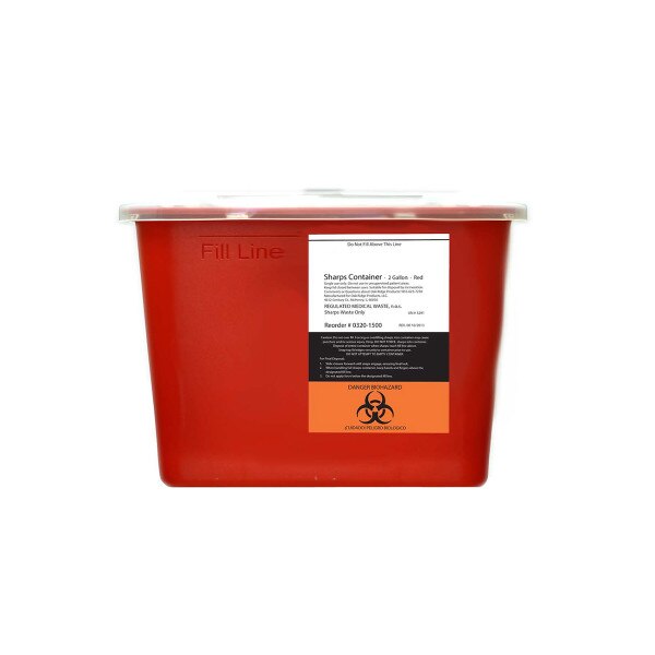 Sharps container, 1 gallon, red